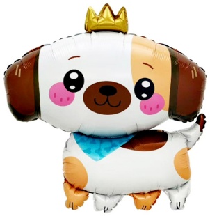 Шар (30''/76 см) Фигура, Щенок в короне, 1 шт.