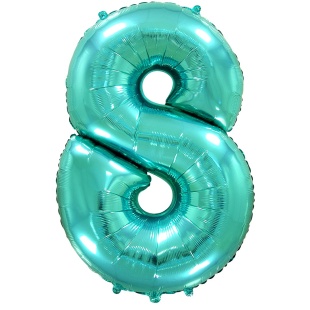 Шар (40''/102 см) Цифра, 8, Тиффани, 1 шт. в уп.
