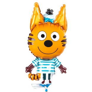 Шар с клапаном (13''/33 см) Мини-фигура, Три Кота, Коржик, 5 шт. в уп.