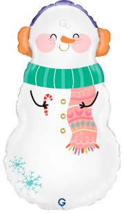 Шар (14''/36 см) Мини-фигура, Снеговичок, 1 шт.