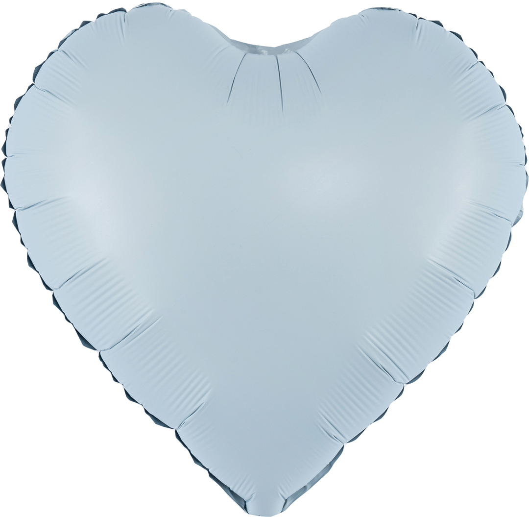 Шар (30''/76 см) Сердце, Голубой, Сатин, 1 шт. в уп.
