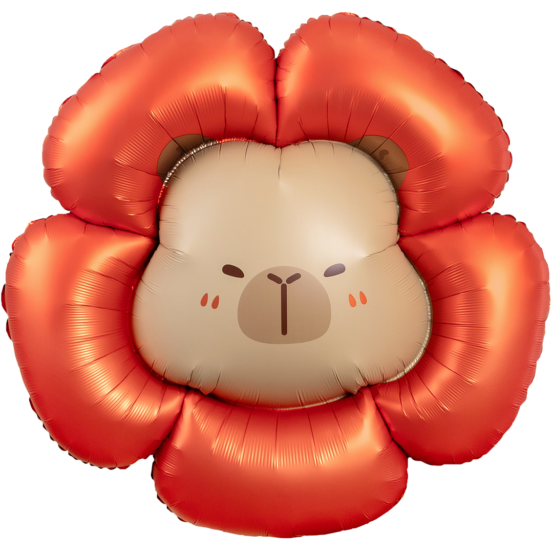 Шар (33''/84 см) Фигура, Капибара Цветочек, 1 шт.