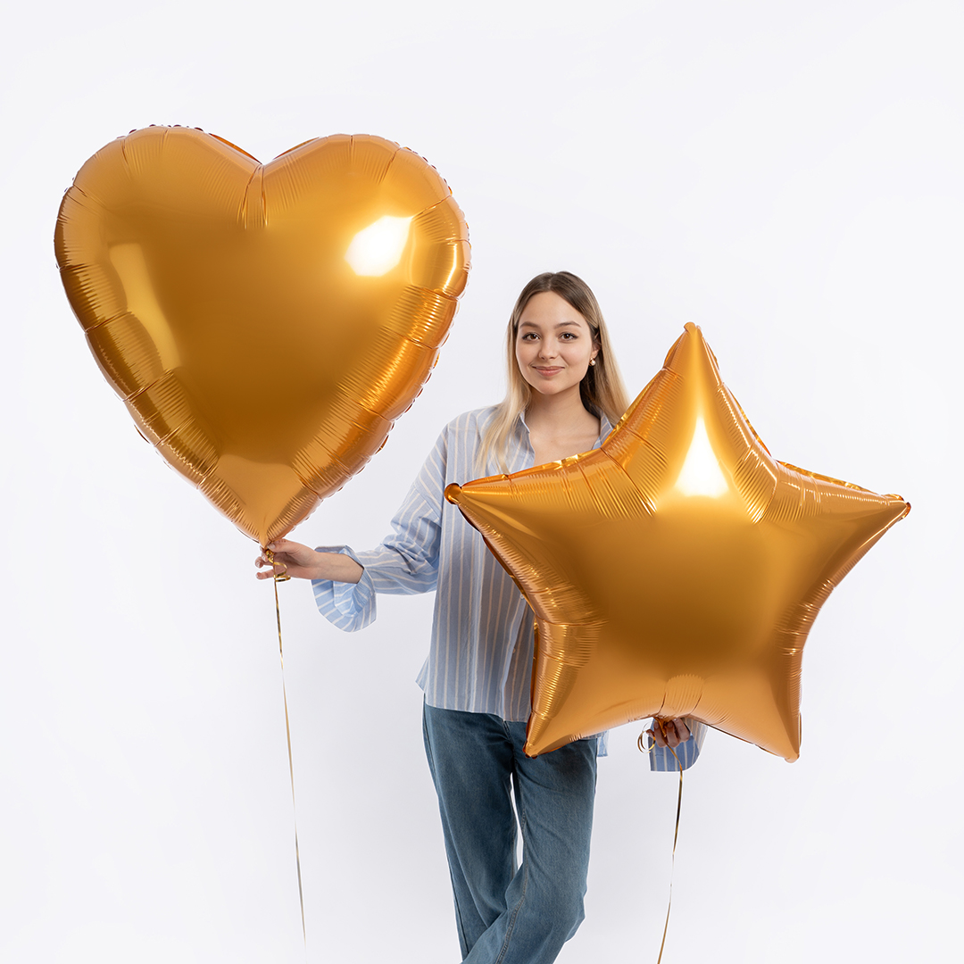 Шар (36''/91 см) Звезда, Янтарь, Бохо, 1 шт. в уп.