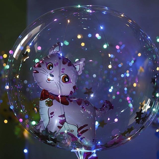 Шар (13''/33 см) Мини-фигура, Милый котенок, Розовый, 1 шт.