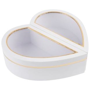 Коробка Сердце, с прозрачной крышкой, Половинка целого, Белый, 29,7*26*8 см, 1 шт. в упак. 