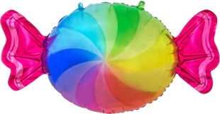 Шар (33''/84 см) Фигура, Конфета, Радужный, 1 шт.