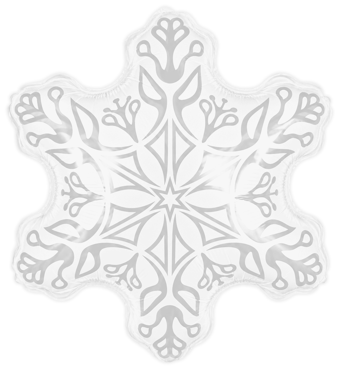 Шар (24''/61 см) Фигура, Снежинка, Прозрачный/Белый, 1 шт. в уп.