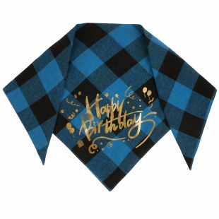 Праздничная бандана для питомца, Happy Birthday, Голубой, 65*45*45 см, 1 шт. в упак.