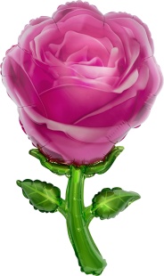 Шар (32''/81 см) Цветок, Роза, Розовый, 1 шт.