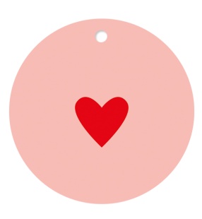 Бирки для подарков, Круг, Сердечко, 5,4 см, 20 шт.