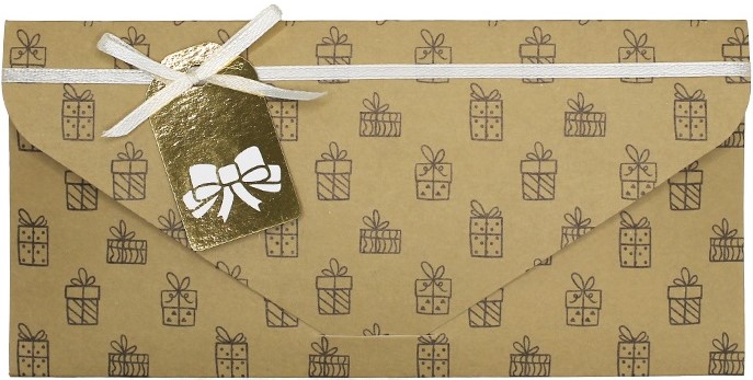 Конверт для денег 3D, Подарки, Крафт, Металлик, 1 шт.