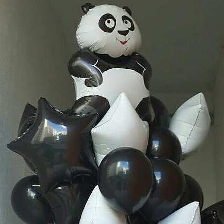 Шар (33''/84 см) Фигура, Большая панда, Белый, 1 шт.