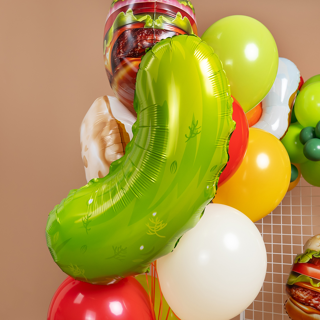 Шар (29''/74 см) Фигура, Соленый огурец, Зеленый, 1 шт.