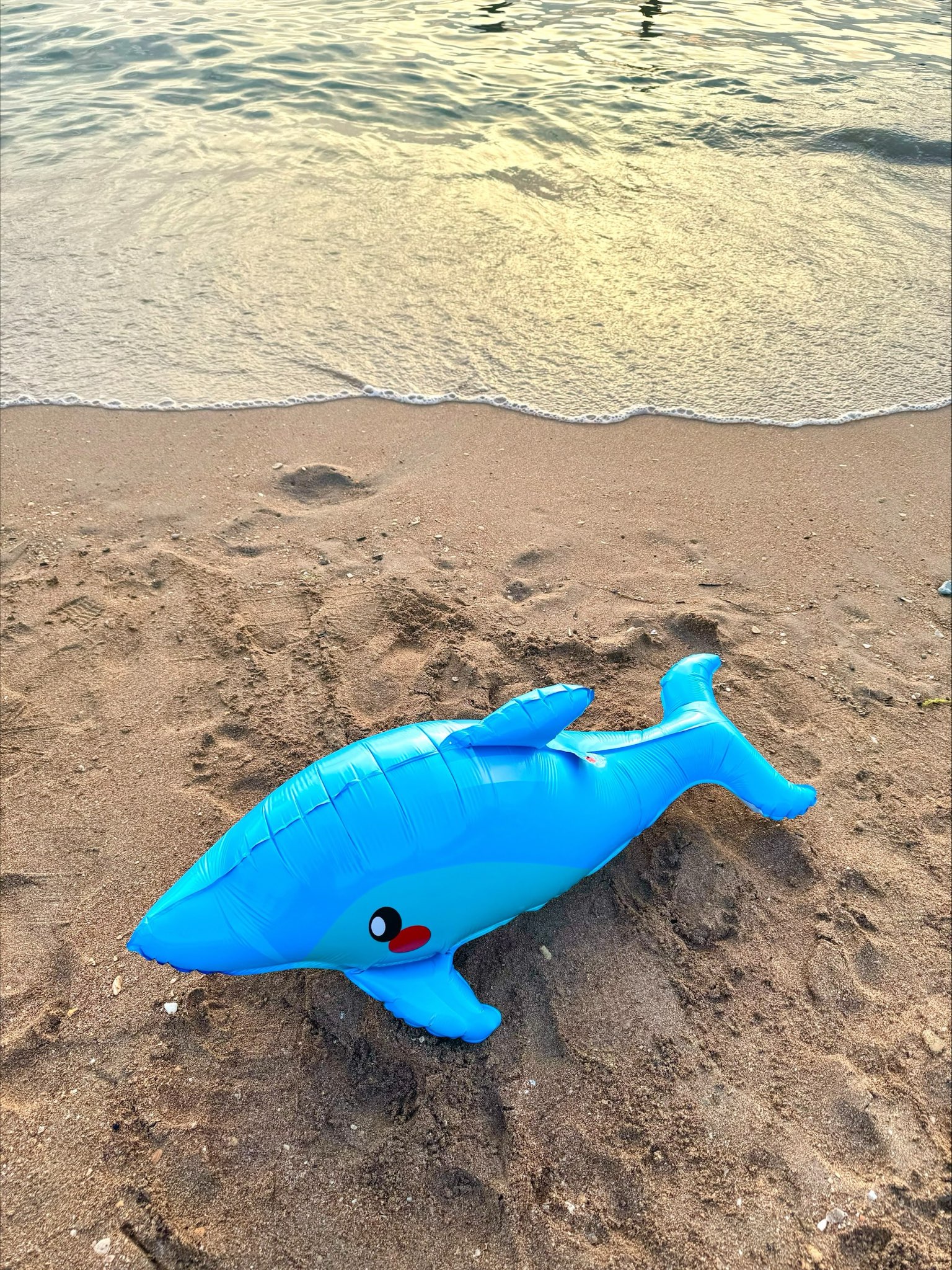 Шар 3D (37''/94 см) Фигура, Дельфин, Голубой, 1 шт.