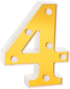 Световая фигура Цифра, 4, 16 см. Золото, 1 шт.