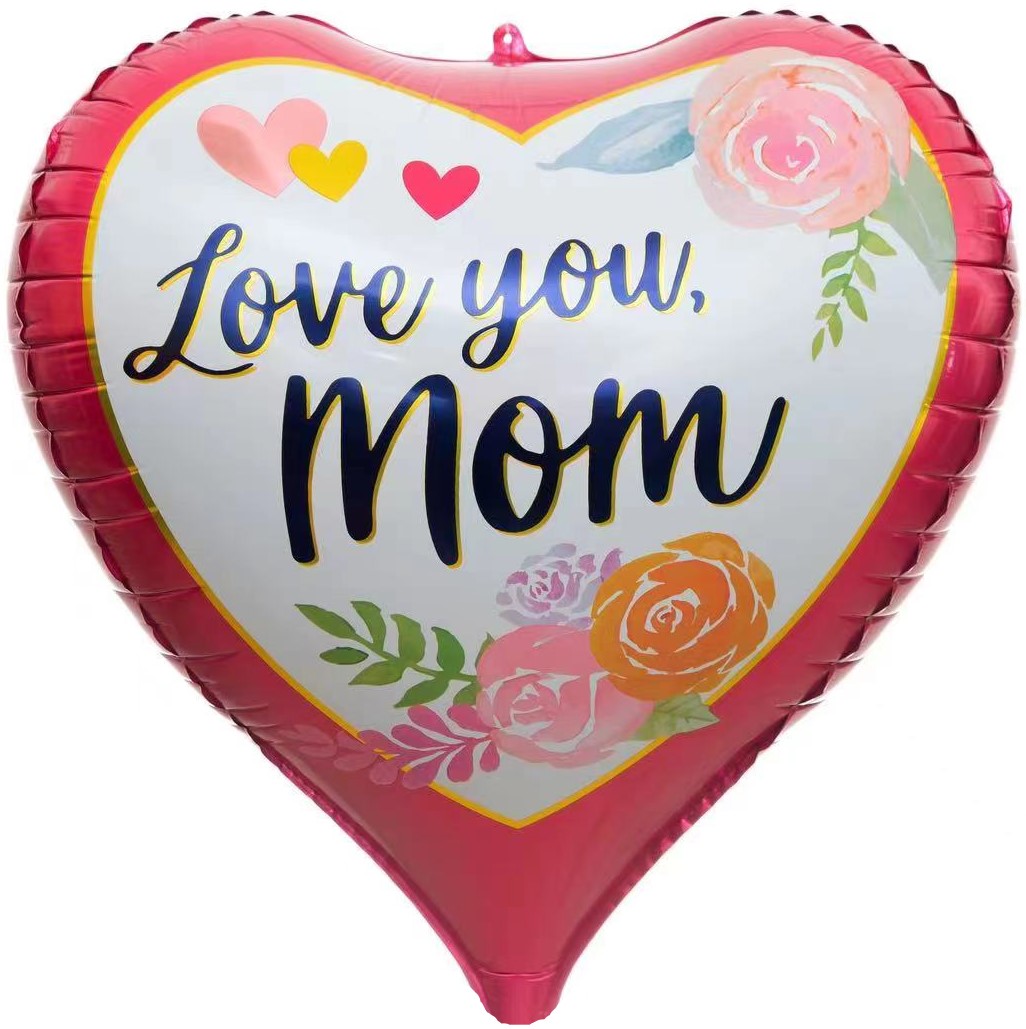 Шар 3D (24''/61 см) Сердце, Люблю тебя, Мама, 1 шт.