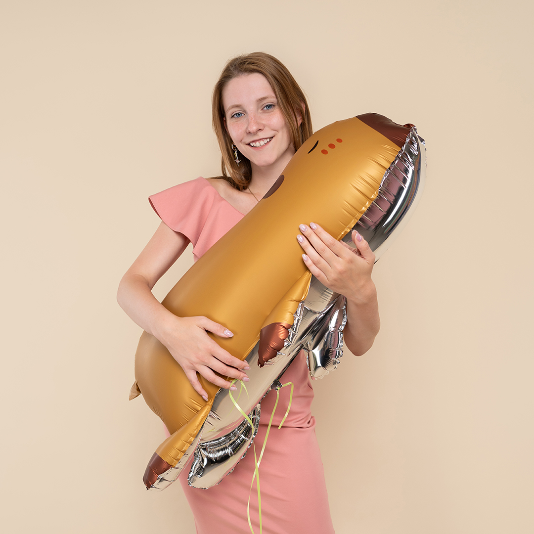 Шар 3D (33''/84 см) Фигура, Капибара, Сатин, 1 шт. в уп.