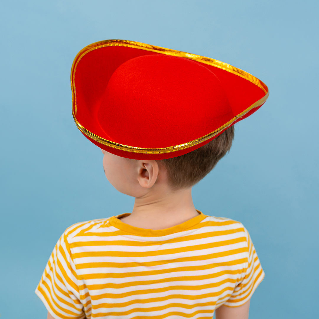 Шляпа, Веселый Пират, фетр, мини, Красный, 52-54 разм., 1 шт. 