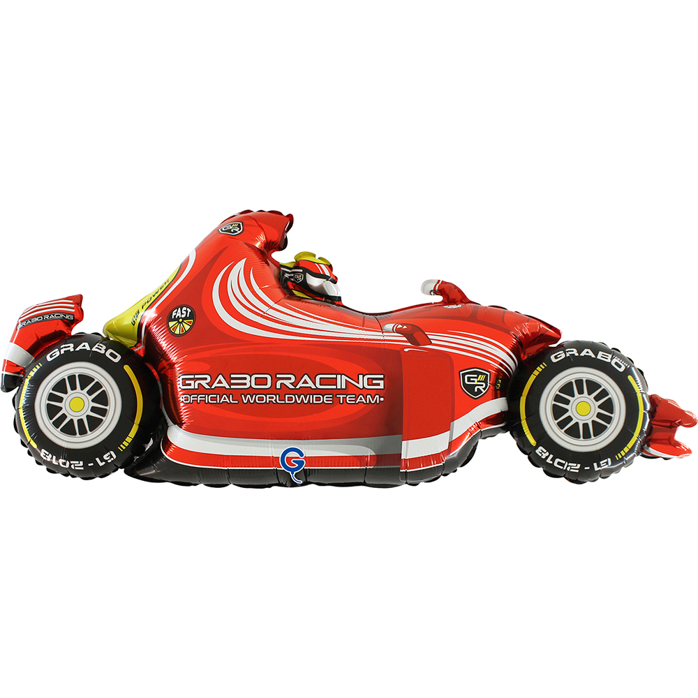 Шар (42''/107 см) Фигура, Гоночный автомобиль, Красный, 1 шт.