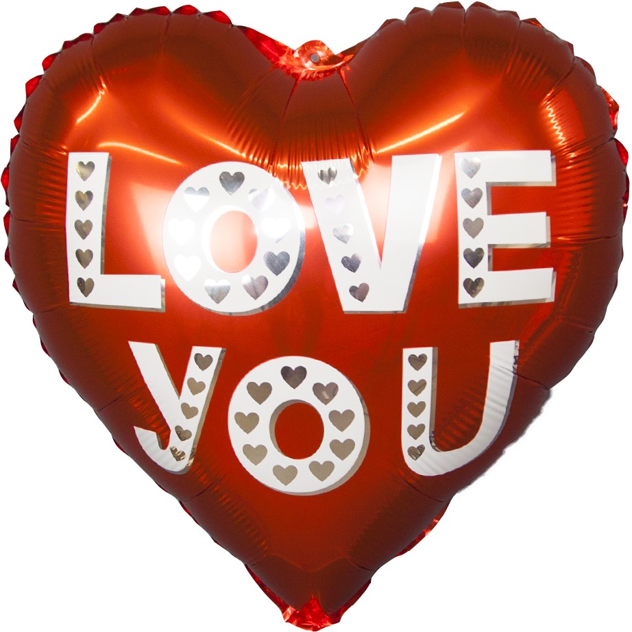 Шар (18''/46 см) Сердце, Люблю Тебя, Красный, 1 шт.