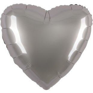 Шар (18''/46 см) Сердце, Лунное Серебро, Матовый, 1 шт.
