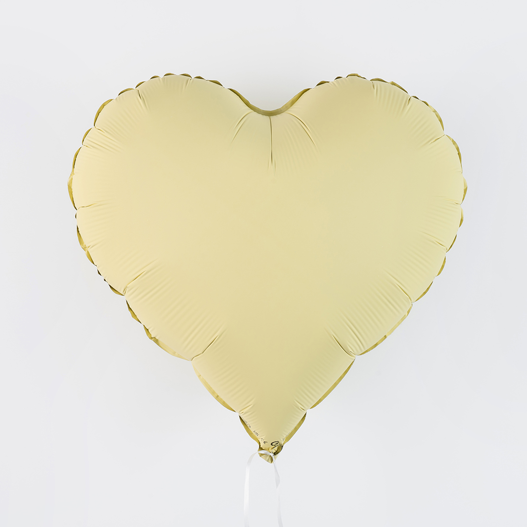 Шар (18''/46 см) Сердце, Сливочное масло, Матовый, 1 шт.