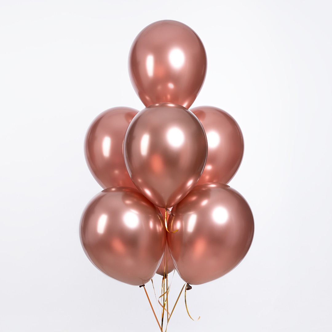 Шар (12''/30 см), Ретро, Розовый, хром, 50 шт.