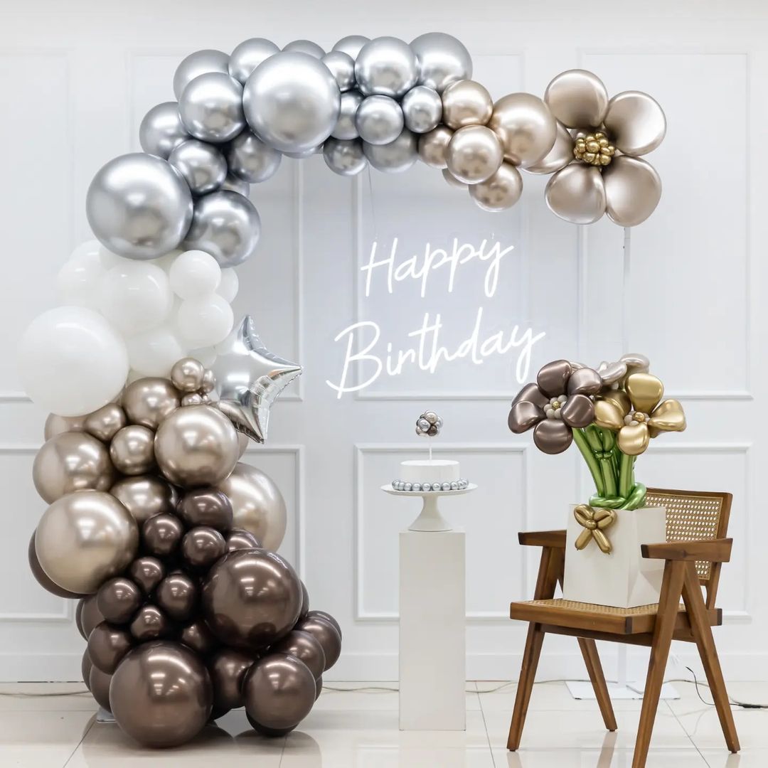 Световая надпись на подложке Happy Birthday, 23*42, 21*59 см. Белый, 1 шт.