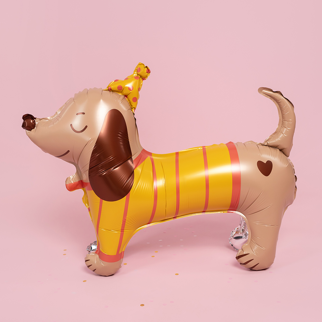 Шар 3D (33''/84 см) Таксик в колпачке, 1 шт. в уп.