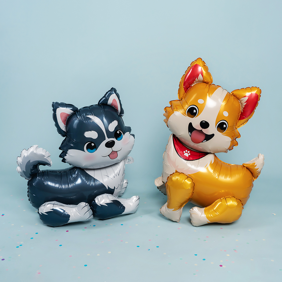 Шар (26''/66 см) Фигура 3D, Милый корги, 1 шт. в уп.