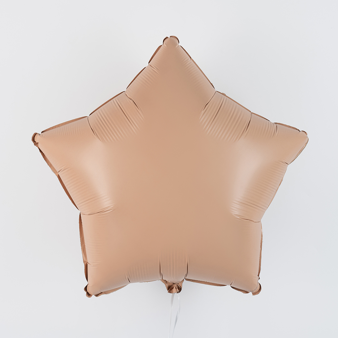 Шар (18''/46 см) Звезда, Капучино, Матовый, 1 шт.