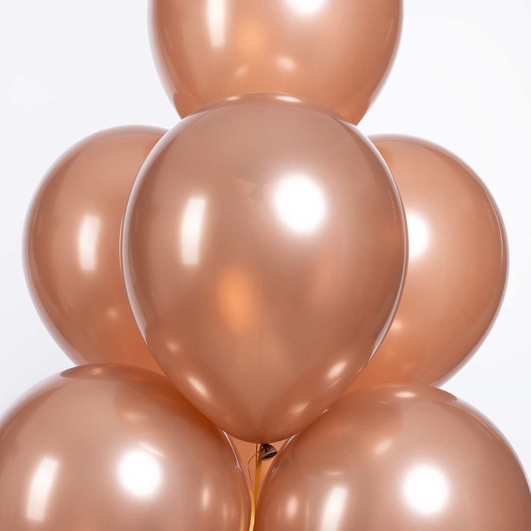 Шар (12''/30 см), Ретро, Розовое Золото, хром, 50 шт.