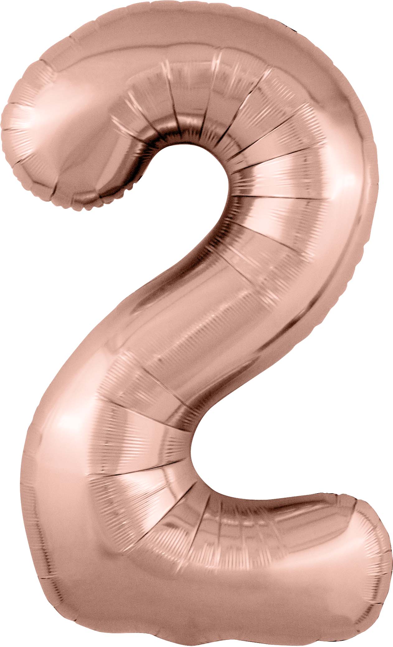 Шар (40''/102 см) Цифра, 2 Slim, Розовое Золото, 1 шт. в уп.