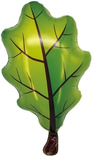 Шар (27''/69 см) Фигура, Дубовый лист, Зеленый, 1 шт.