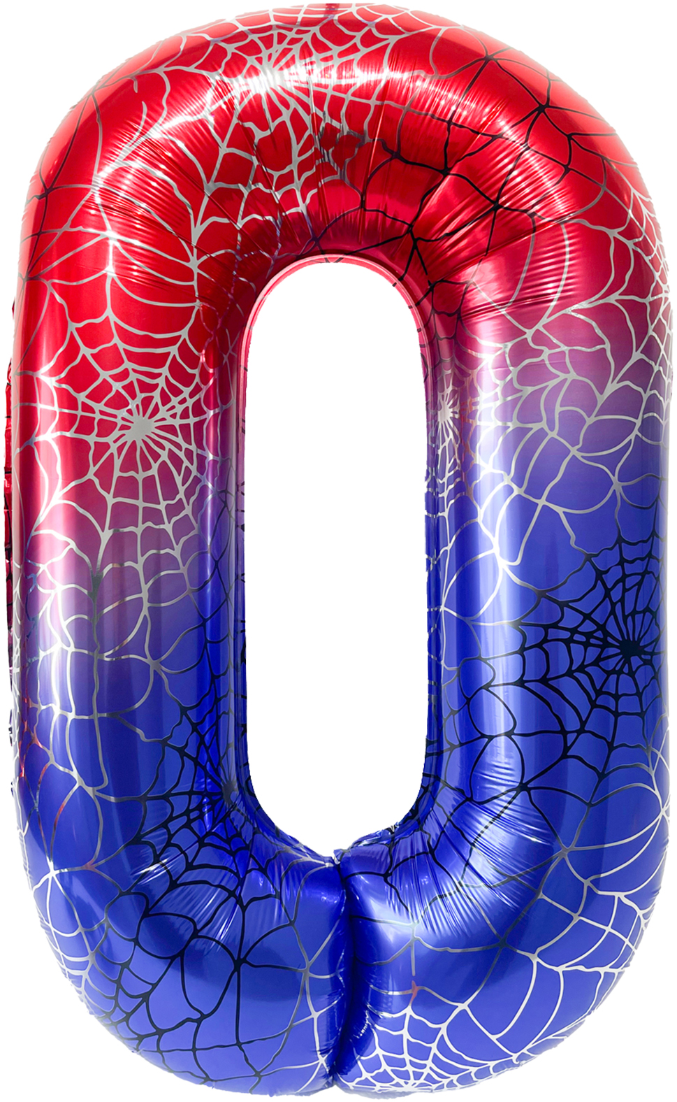 Шар (40''/102 см) Цифра, 0 Паучок, Красный/Синий, 1 шт. в уп.