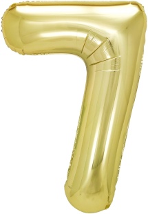 Шар (40''/102 см) Цифра, 7, Белое золото, Металлик, 1 шт. в уп.
