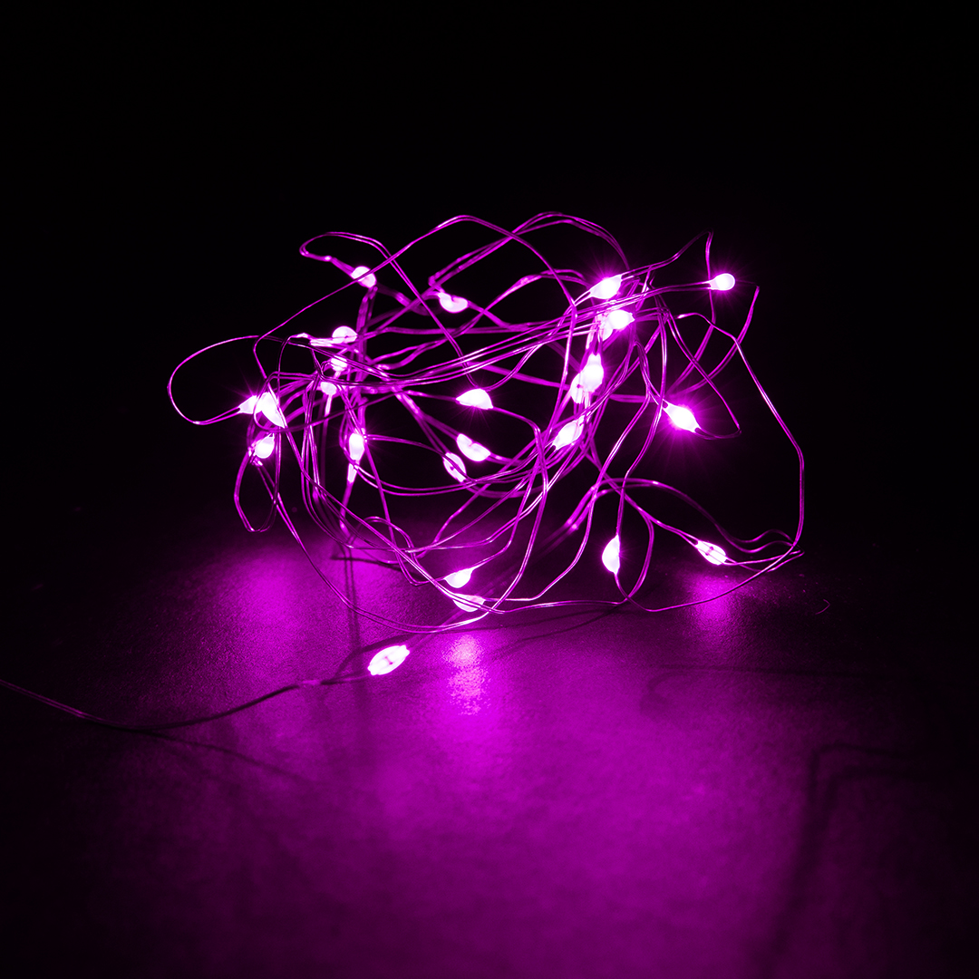 Светодиодная гирлянда, Роса 30 Led, IP14, 3 м. Розовый, 1 шт.