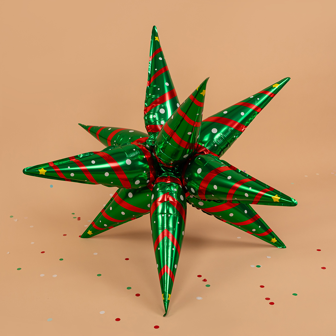 Шар 3D (26''/66 см) Звезда, Составная, Новогоднее настроение, 1 шт. в уп.