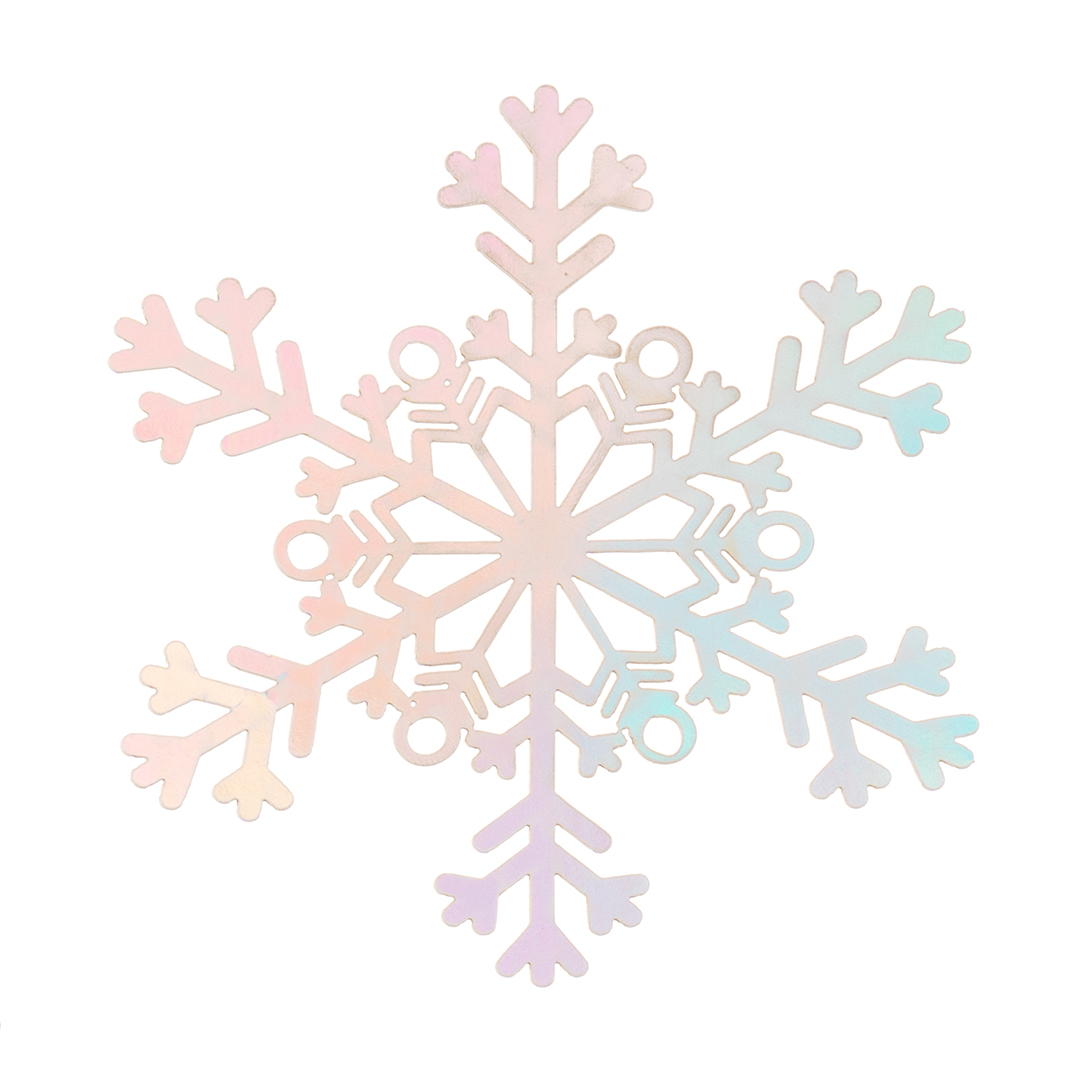 Декоративное украшение Снежинки Льдинки, 9 см, Серебро, Голография, 8 шт.