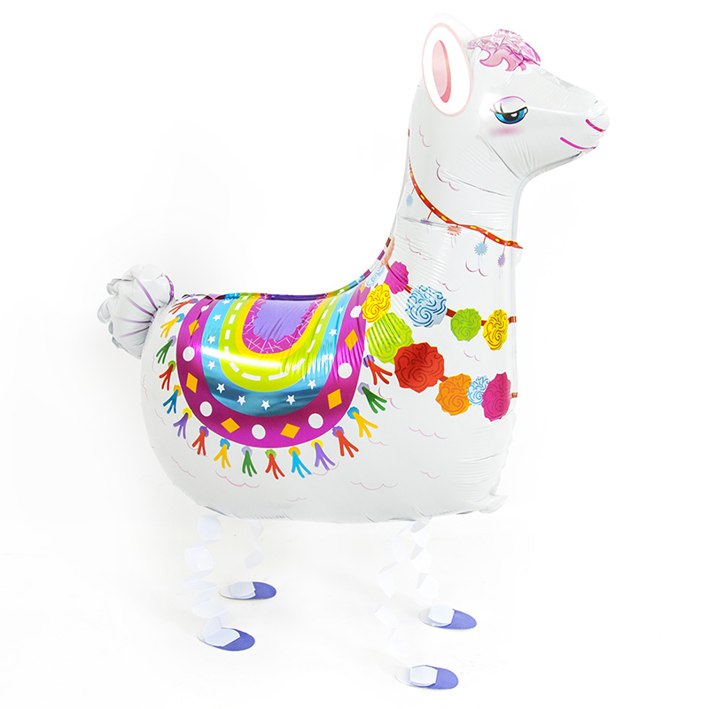 Шар 3D (31''/79 см) Ходячая Фигура, Лама Альпака, Белый, 1 шт.