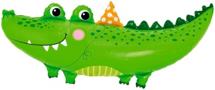 Шар (38''/97 см) Фигура, Крокодил в колпачке, 1 шт. в уп.
