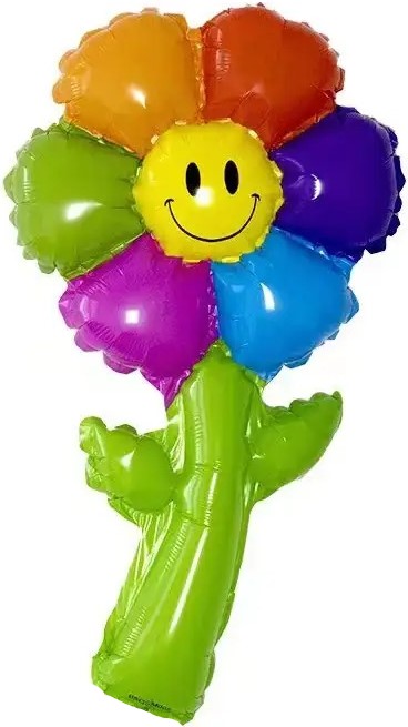 Шар с клапаном (17''/43 см) Мини-цветок, Ромашка, Разноцветный, 1 шт.