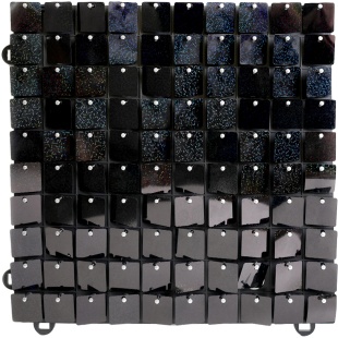 Декоративная панель Пайетки, Лазерные точки, 30*30 см. Черный, Голография, 1 шт.