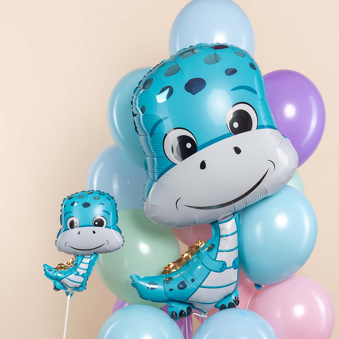 Шар (15''/38 см) Мини-фигура, Динозаврик, 1 шт.