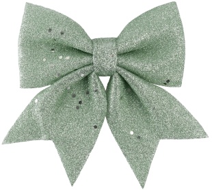 Декоративный бант Праздничный, Мятный, с блестками, 15*20 см, 1 шт. в упак. 