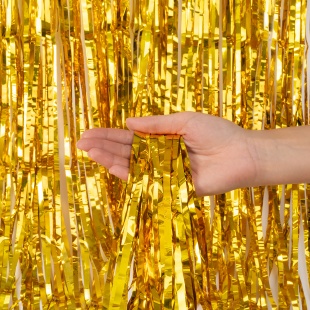 Занавес Дождик Золото, Металлик, 100*300 см, 1 шт.