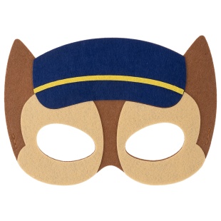 Маска карнавальная, из фетра, Щенок Полицейский, Коричневый/Синий, 19*13,5 см, 1 шт.
