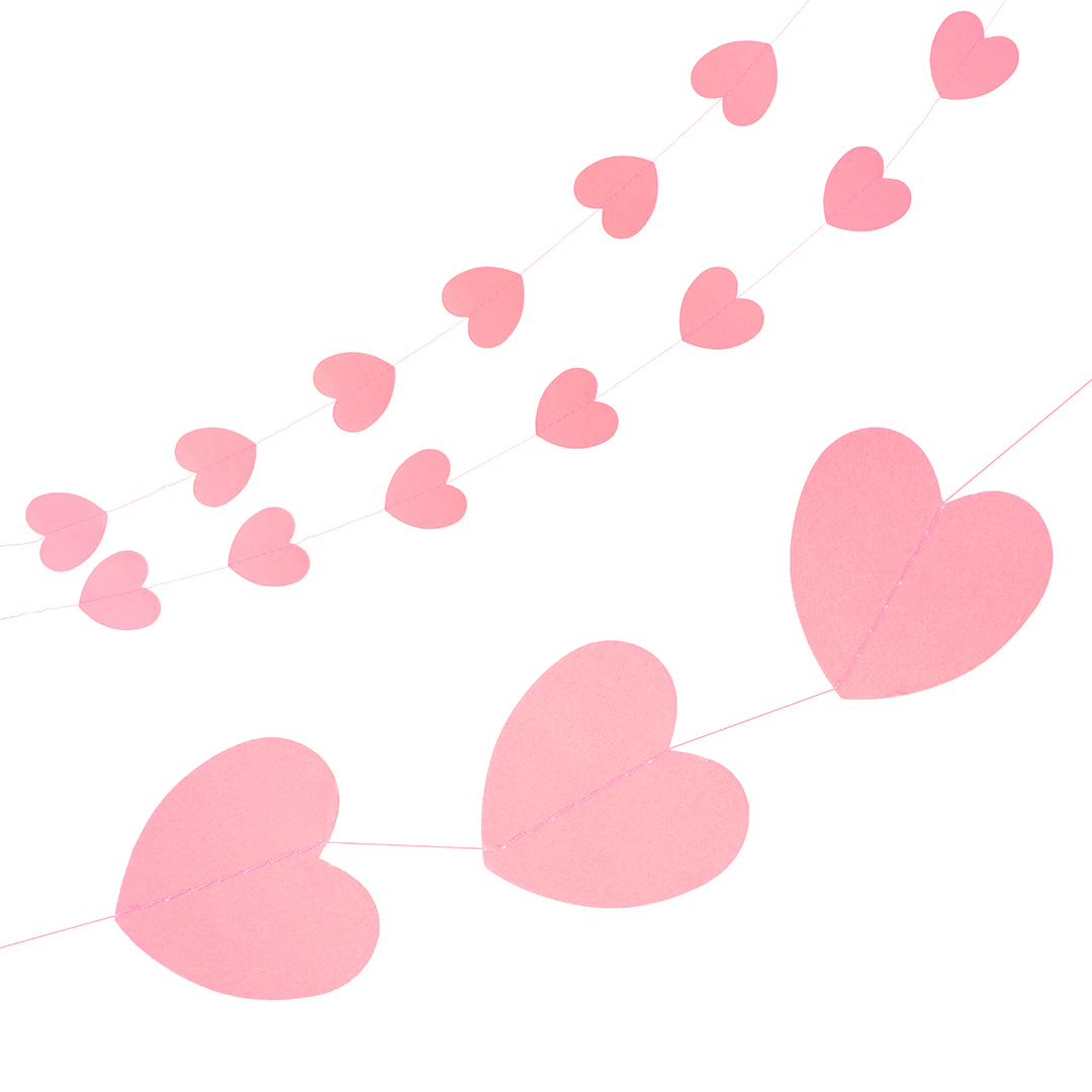 Гирлянда-подвеска Сердце, Розовый, 200 см, 5 см*18 шт, 1 упак.