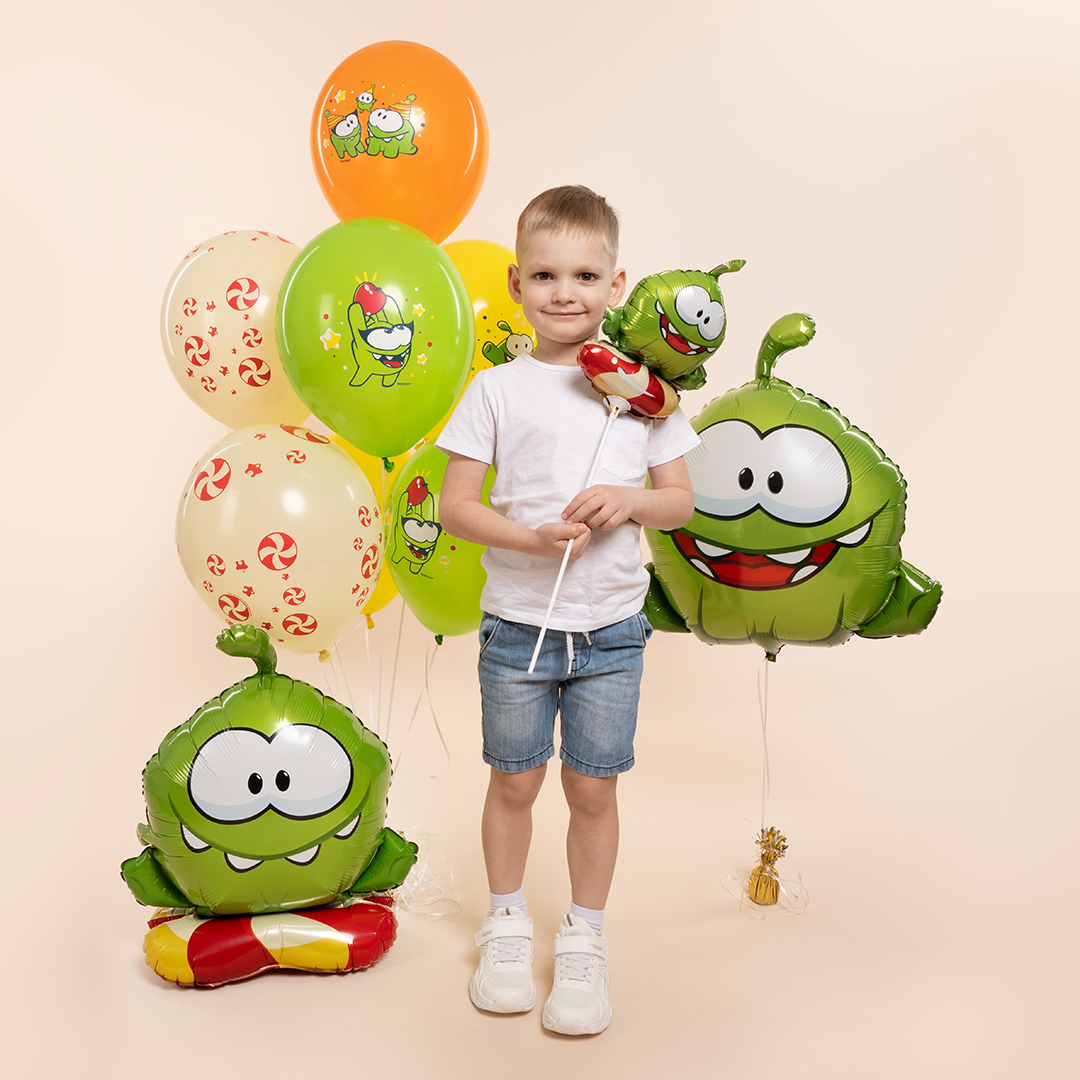 Шар с клапаном (17''/43 см) Мини-фигура, Ам Ням, 5 шт. в уп.