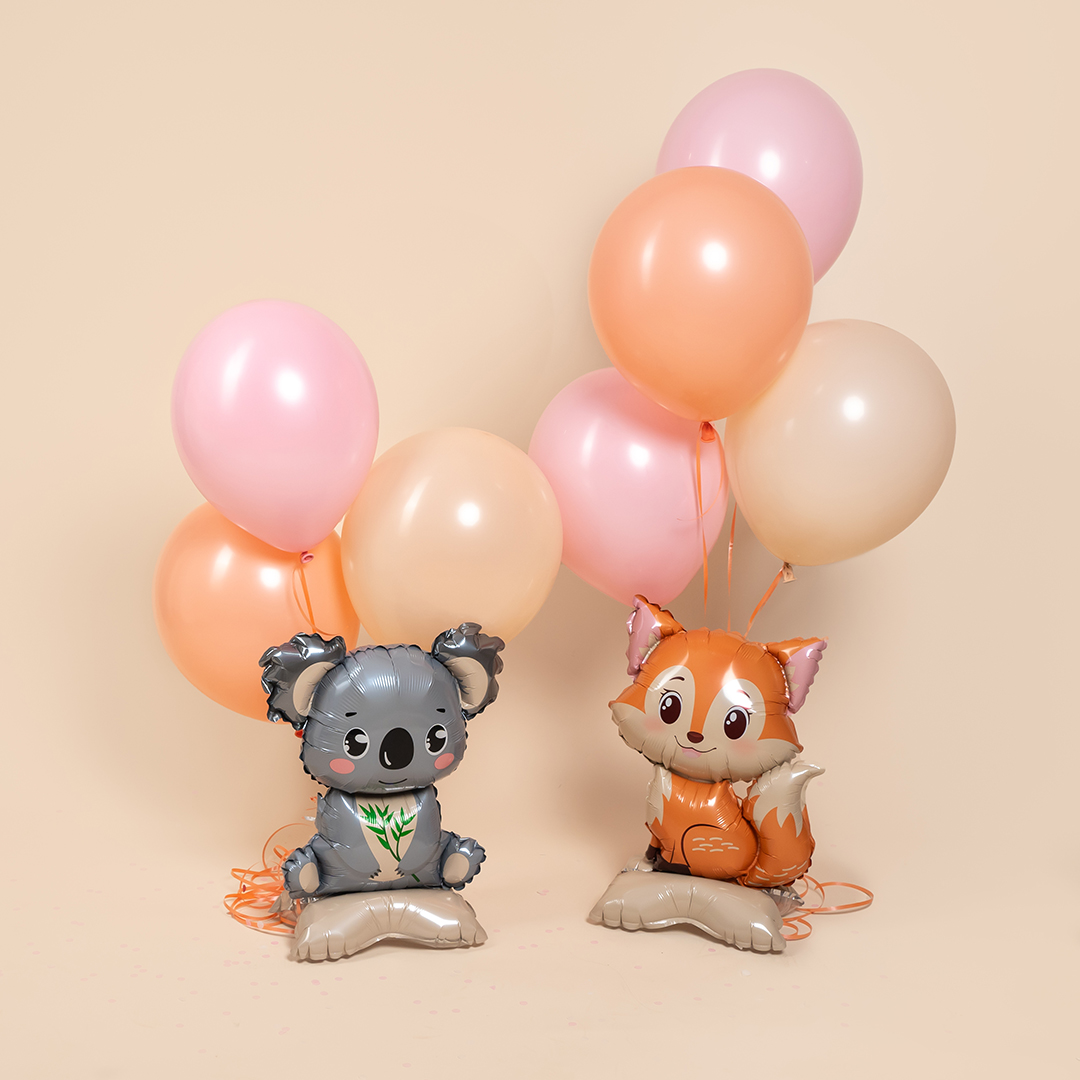 Шар 3D (24''/61 см) Фигура на подставке, Лисенок, 1 шт.